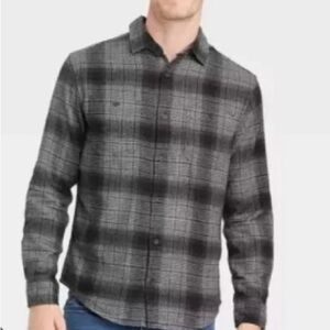 Goodfellow & Co Gray and Black Plaid Shirt